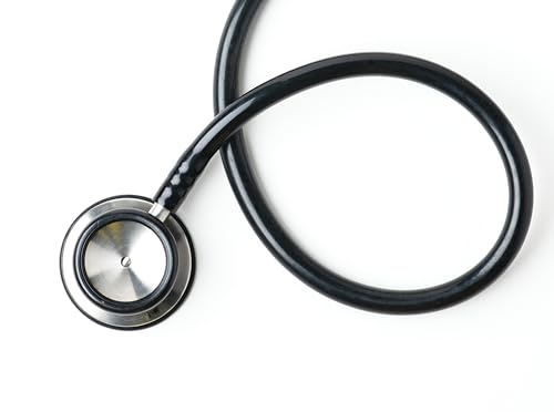 Image of Fidelis Healthcare Black Edition Dual Head Stainless Steel Stethoscope for Doctors, Nurses & Medical Students | Light Weight Chest Piece | Flexible Latex Free Tube