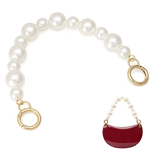 Cadenas de Bolso de Perlas, diseño de Perlas Mixtas, Elegante Cadena de Bolso de Perlas acrílicas de 13.7 ", asa de Bolso de Perlas Grande, amuletos de Cadena de Repuesto para Bolso de Mujer Cover