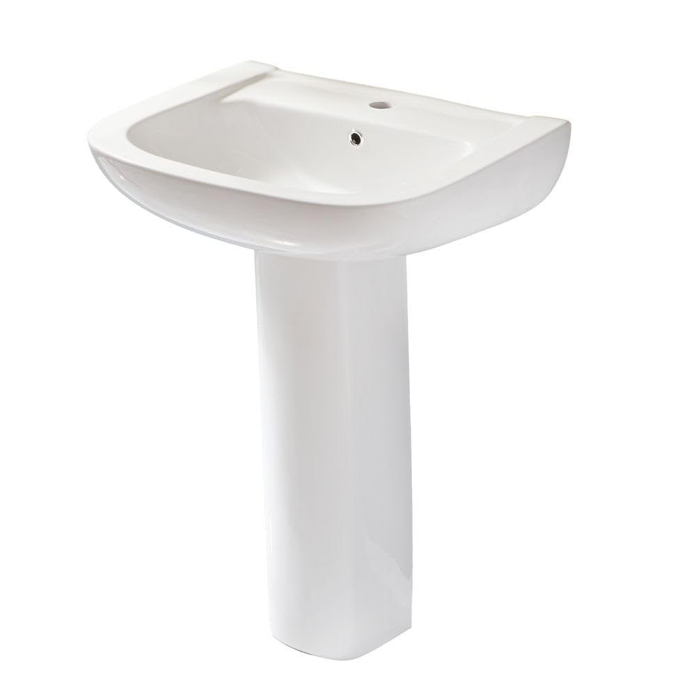 MILANO Freestanding 1 Tap Hole Full Pedestal Bathroom Basin Sink 600x480mm