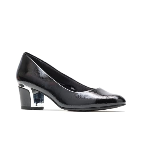 Soft Style womens Deanna Pump, Black Cross Hatch Patent, 7.5 Wide US3