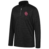 Top of the World NCAA Oklahoma Sooners Men's Team Color Space Dyed Poly Quarter Zip Pullover, Black,...