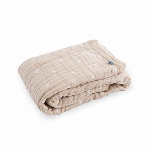 Little Unicorn Taupe Cross Cotton Muslin Quilt Receiving Blanket | 100% Cotton | Super Soft | Babies And Toddlers | 30” X 40” | Machine Washable #TOP1