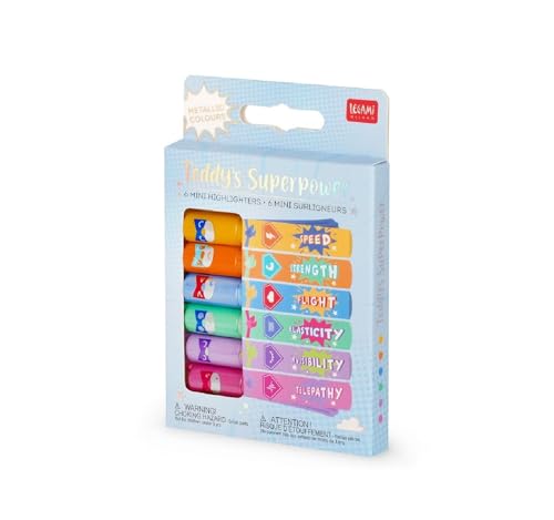 Legami - Set mit 6 Mini-Textmarkern - Teddys Superpower