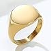 Jude Jewelers Stainless Steel Classical Simple Plain Round Signet Style Pinky Wedding Statement Promise Anniversary Ring (Gold, 7)