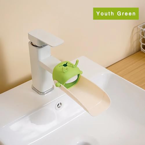 Image of Upgraded Version of the Little Deer Toddler Faucet Extender, Suitable for Bathroom, Kitchen, Bathtub Sink, Suitable for Most faucets (2-Pack Pink + Green)