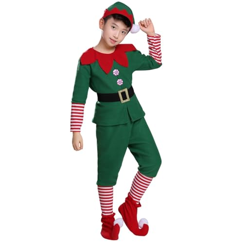 Disfraz de elfos de Navidad, disfraz de ayudante de Papá Noel, traje festivo, ropa festiva de Navidad, vestido de elfos para cosplay de Navidad