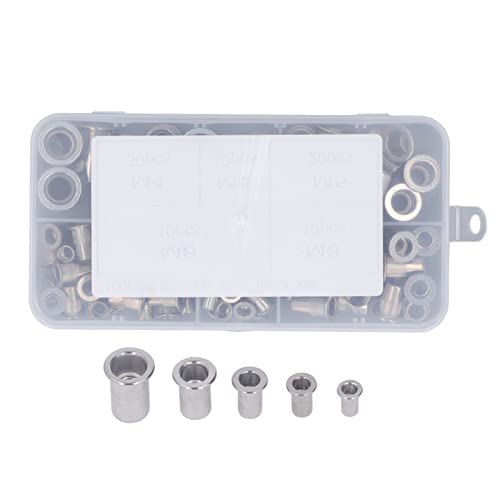 Akozon 100pcsxbgibgKnurled M3 M4 M5 M6 M8 Aluminum Alloy Fasfener for Vehicle Assortment Kit