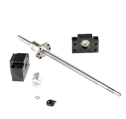 Metal Ball Screw nut SFU1204 Rolled Ball Screw with End Machined Length 250mm + 1204 Ball Nut BK/BF10 End Support + Coupler(500mm)