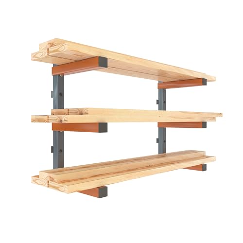 BORA 3-Level Wood Rack Lumber Storage Rack Wall-Mounted Wood Organizer