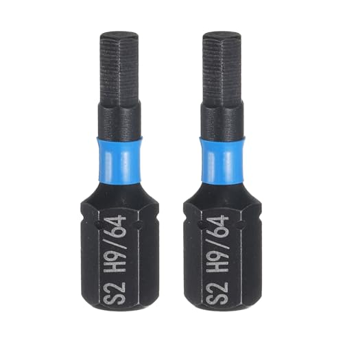 HARFINGTON 2pcs H9/64 SAE Hex Screwdriver Bit 1/4" Hex Shank 25mm/1" Length Magnetic Hexagon Head Hex Bits S2 Steel Screw Driver Bit Industrial Grade Electric Drill Bits