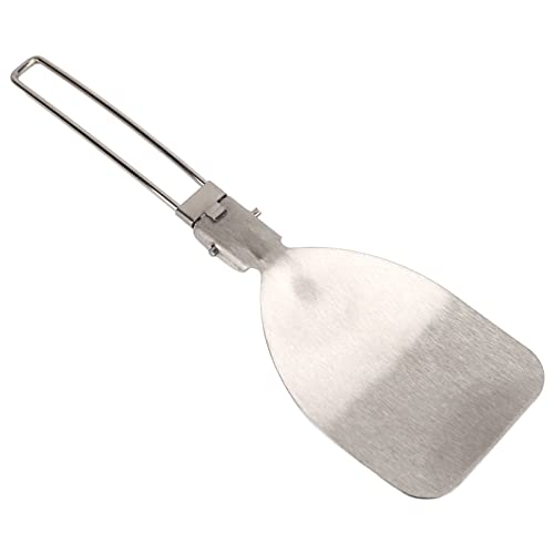 Folding Spatula, Camping Spatula Stainless Steel Cooking Utensils Easy to Carry for Traveling Cooking Outdoor (Rice Spoon)