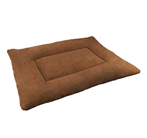 Fluffys-Luxurious-Rectangular-Polyester-Soft-Bed-for-DogCat-Small-Brown