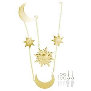 Hangend ornament, gietijzeren materiaal muur hanger decoratie, maan zon stervorm voor slaapkamer, kantoor, slaapzaal…