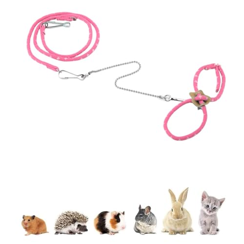Image of Hamster Harness,80cm /31.5in Adjustable Small Animal Training Leash Harness Chinchilla Vest and Leash Set Soft Animal Pet Rope Harness for Small Pet Outdoor Walking()