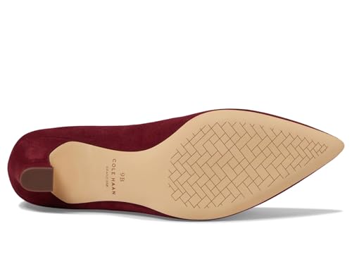Cole Haan Women's Mylah Heel Pump 75mm, Black Cherry Suede, 9-B US