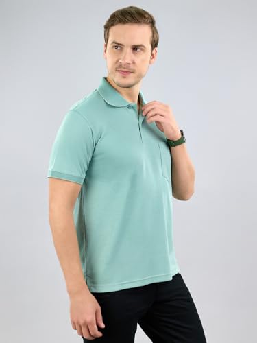 Image of Monte Carlo Mens Regular Fit Half Sleeve Solid Polo Neck T-Shirt (Pack of 1)