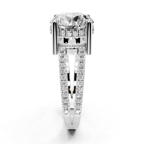1-5 Carat 14K 18K Gold Platinum Round cut Pave Split Shank Lab Grown Diamond Ring, Engagement, Anniversary Wedding, IGI Certified Promise Rings for Women (1-3 Ct, F-G Color, VS1-VS2 Clarity)3