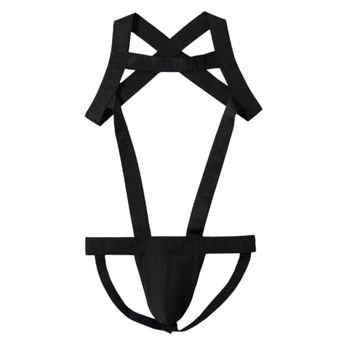 JOCKMAIL Mens Harness with Jockstrap Bodysuit Sexy Mens Shoulder Straps G-String Thong Shoulder Strap Fitness One-piecs4