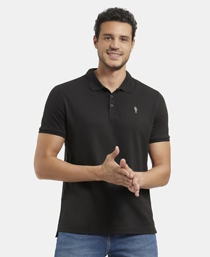 Image of Jockey 3912 Men Super Combed Cotton Rich Solid Half Sleeve Polo T-Shirt