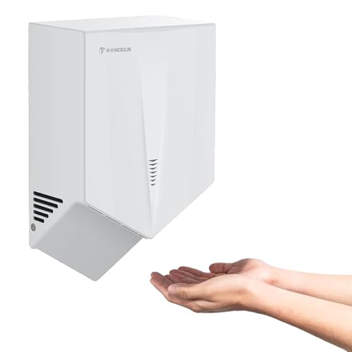 High-Speed 1500W Commercial Hand Dryer - 220V Wall Mounted, IPX1 Waterproof, No Touch Infrared Sensor, Quick Dry in 5-8 Seconds - Ideal for Office, Restaurant, Mall Restrooms - Silver Finish