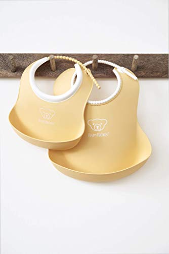 BABYBJÖRN Slabbetset (Baby slabbetje + kleine slabbetje), kunststof, poedergeel - Image 3