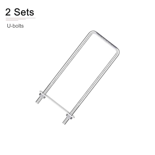 Image of DTGN M8x60x200mm(ThreadxWxL) Square U Bolt - 2Pack - Good for Trailer Pipe Replacement Parts - 304 Stainless Steel U Shape Bolts