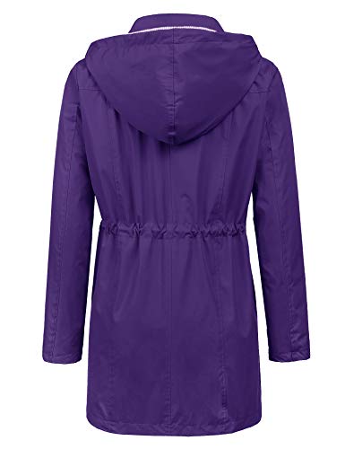 Image of LOMON Raincoat Women Waterproof Long Hooded Trench Coats Lined Windbreaker Travel Jacket S-XXL