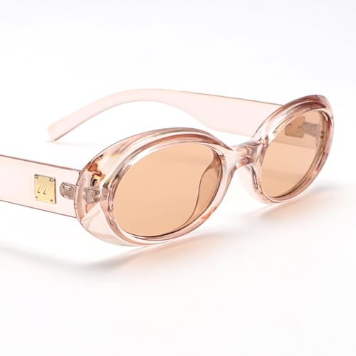 Trendy Oval Sunglasses for Women Retro Vintage 90s Sunnies for Small Face Narrow Round Shades Cat Eye3