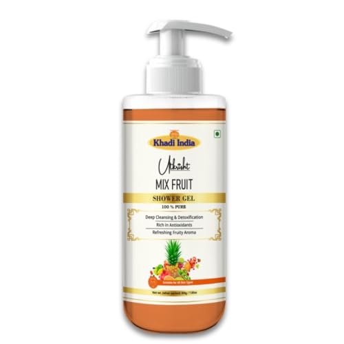 Image of Khadi Mix Fruit Body Wash Gel 300 ml | Brightening & Hydrating | Gentle Exfoliation, Antioxidant Rich Formula | Fruity Aroma | Body Wash Shower Gel For Women & Men | All Skin Types