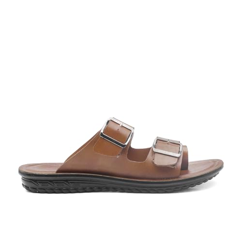 Image of ASIAN 2808 Cushion Men's Slippers | Dual Buckle Adjustable Upper, Soft Cushioning Tech, Comfortable Slippers with Anti-Slip Outsole