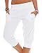 Produktbild Gennadi Hoppe Damen 3/4 Trainingshose Sporthose Kurze Hose Sport Fitness Jogginghose Shorts Barmuda, weiß,XL