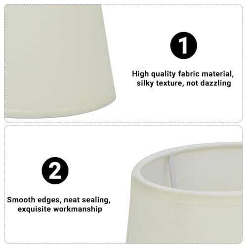2 Pcs Lamp Shade, 6" E14 Screw Fabric Light Shade, Candle Lampshades, Tapered Drum Light Shade for Table Lamps Floor Lamps Chandeliers Wall Lamps,11.2 x 15.2 x 14 cm - Image 5