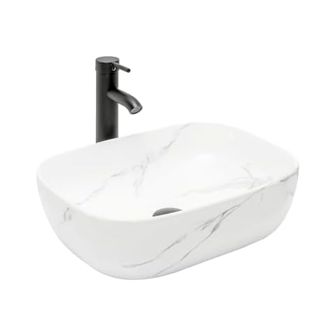 KGAR Bathroom Vessel Sink 18x12.6 Ceramic Porcelain Above Counter Basin Cover