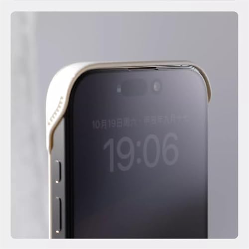 Coque rigide litchi sans cadre pour iPhone 14 cyan ultra fine