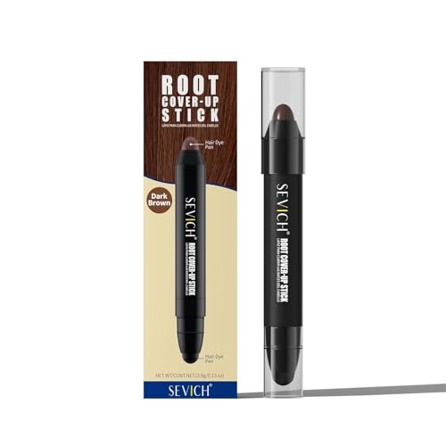 Sevich Root Cover Up Stick - Cubre canas instantáneo, color de retoque de raíces, corrector natural para entradas, raíces y laterales, a base de plantas, fácil de usar, maquillaje 48H, Marrón oscuro