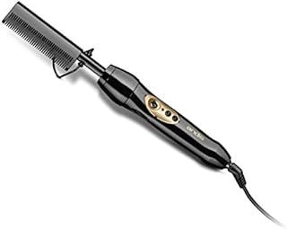 Andis 38300 Professional Heat Ceramic Press Comb for Hair, Straightener - Dual Voltage - 20 Adjustable Heat-Settings, 30 Min Auto Shut-off, Black