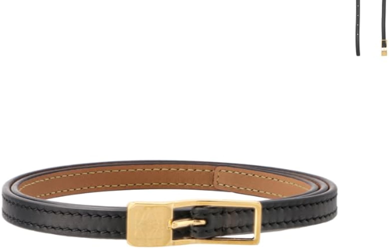 LOEWE ロエベ　アマソナパッドロックベルト　スムースカーフ　ブラックゴールド 国内発】LOEWE アマソナ パッドロック レザー ベルト (LOEWE/ベルト