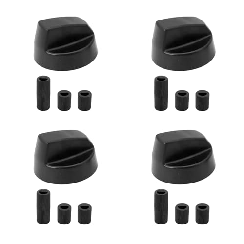 FortuneGlobe Pack Universal Control Knobs with 12 Adapters， universel noir pour 6cm toutes les marques de fours