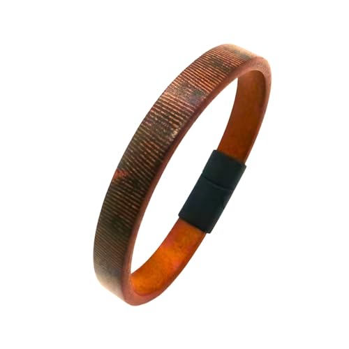 Image of THE MEN THING Leather Bracelet for Men - American Style Genuine Leather Multi-Layer Braided Bracelet with 100% Stainless Steel Magnetic Buckle for Men & Boys (8 inch)