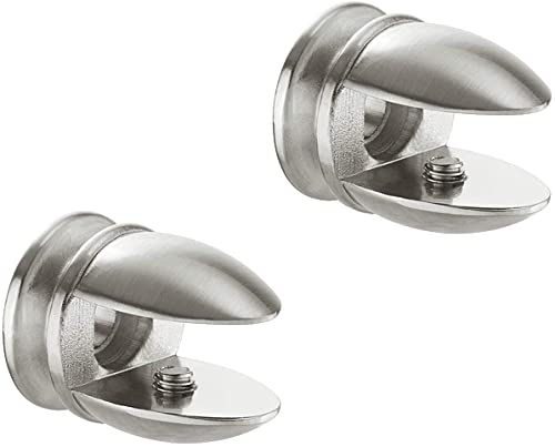Livindo - Soporte para estantes de cristal (2 unidades, aspecto de acero inoxidable, para madera y cristal) Cover
