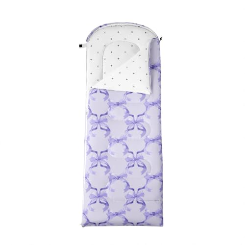 Bolsa de Dormir para Camping Feelyou para Adultos y Jóvenes, 3 Temporadas, Lavanda Púrpura, para Clima Frío y Cálido miniatura 3