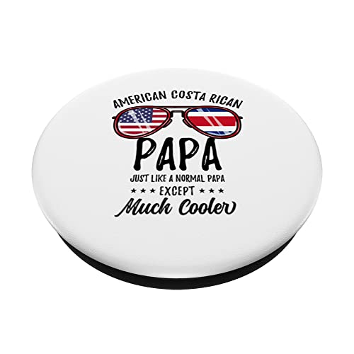 American Costa Rican Papa Costa Rican Fathers Day PopSockets Swappable PopGrip, Black - Image 2