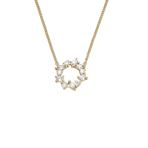 Image of Fossil Women's Gold-Tone Stainless Steel Pendant Chain Necklace for Women