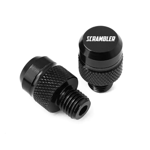 Motorrad-Rückspiegellochstopfen Für Ducati Scrambler 400 800 1100 Zubehör Motorrad M10*1,25 Aluminiumschrauben Spiegellochstopfen(A Black)