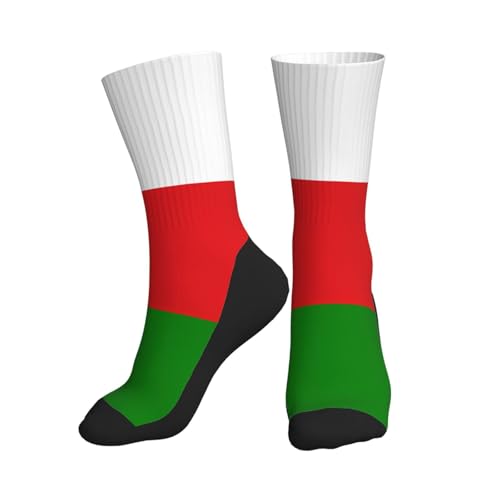 hhbiuuo Chaussettes fantaisie pour homme/femme, motif drapeau d'Oman, chaussettes athlétiques respirantes anti-humidité, pour la course à pied
