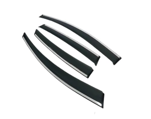 CMJAHU Ajuste for Ford Focus 3 MK3 2012-2018 Hatchback y sedán Viseras de Ventana Protector contra la Lluvia Deflector de ventilación Lateral dirección moldura de Acero