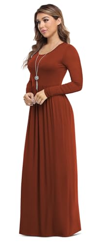 Image of VIISHOW Women's Long Sleeve Loose Plain Maxi Dresses Casual Long Dresses with Pockets