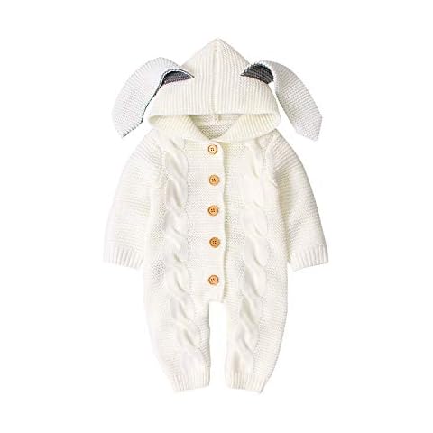 ACEHCEAR My First Easter Outfits Baby Jungen Mädchen Bunny Overall Säuglings Neugeborenes Mit Kapuze Strick Body Strampler Cover