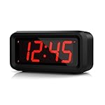 Alarm Clock, LED Digital Clock, Small Wall Clock, Battery Operated, Adjustable 3-Level Led Brightness, Dim Night Mode, 12/24Hr, Cordless, Constantly 1.2'' Digits Display for Bedroom/Travel,Easy to Set