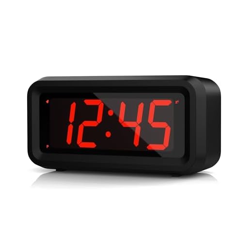 Alarm Clock, LED Digital Clock, Small Wall Clock, Battery Operated, Adjustable 3-Level Led Brightness, Dim Night Mode, 12/24Hr, Cordless, Constantly 1.2'' Digits Display for Bedroom/Travel,Easy to Set